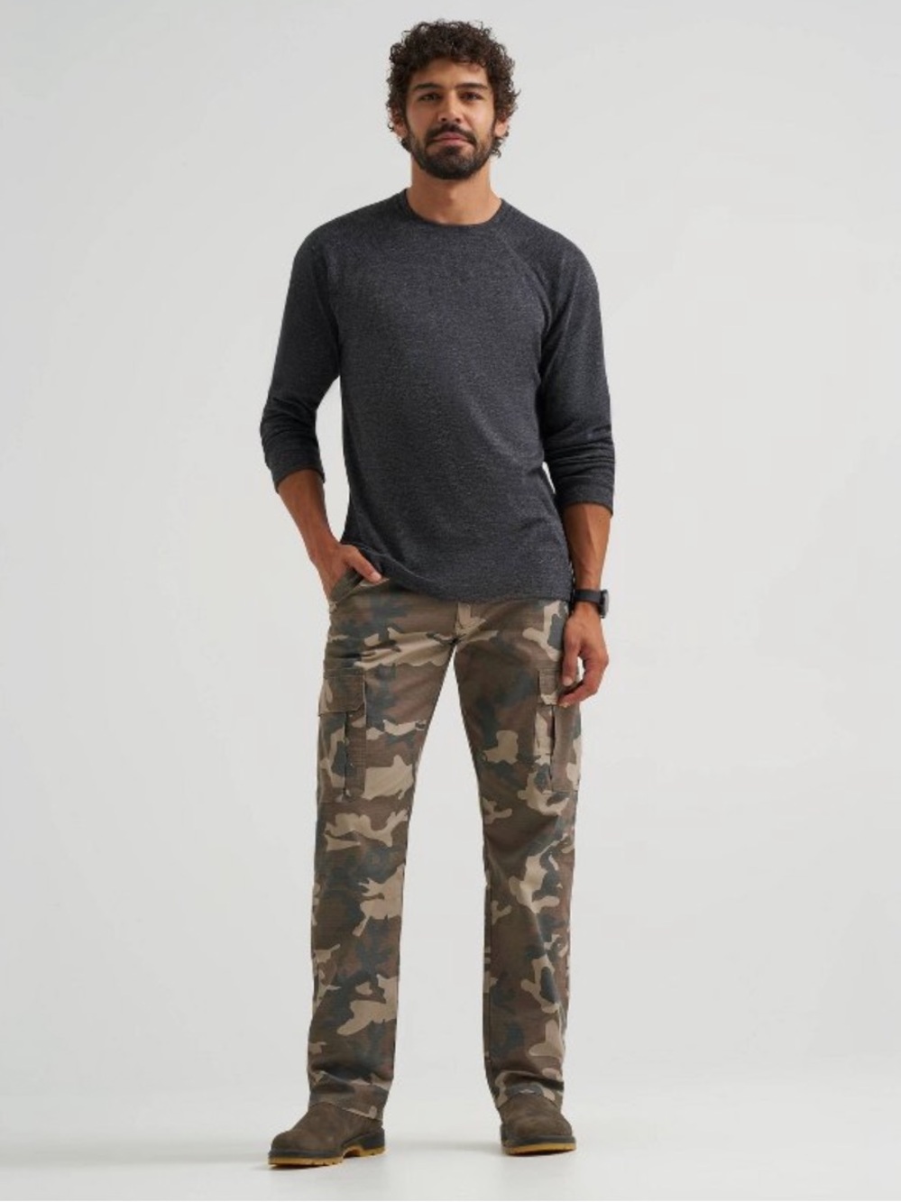 Men's Wrangler Camo Cargo Pants - Brown & Green Camouflage